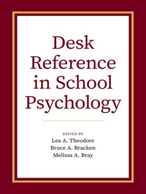 cover image of Desk Reference in School Psychology